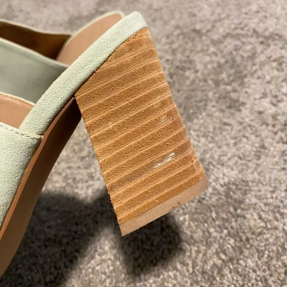 💜 ASOS Seafoam Green Mint Slip on Heeled Mules - Picture 3 of 7